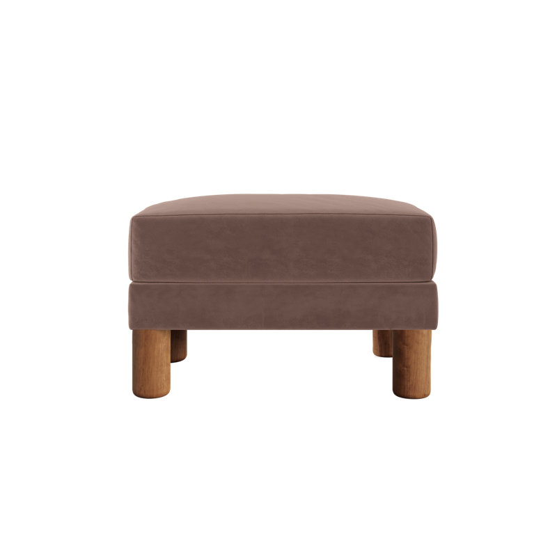 Essential Ottoman, Dusty Rose Recycled Velvet, Cylinder