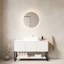 Meuble-lavabo de 48 po de style romantique français avec lavabo vasque, 3 portes, tablette ouverte, lavabo en céramique blanche de haute qualité et comptoir en pierre frittée