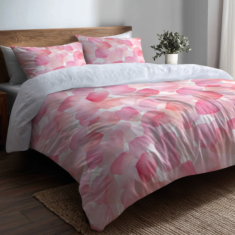 Ensemble de housse de couette Teens Romantic Bed Of 3 - Florals Petal Kiss, Housse de couette très grand et 2 très grandes t