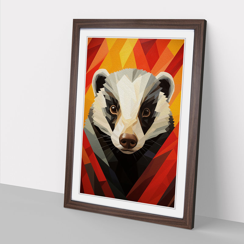 Single Picture Frame Print on Wood, Walnut Framed, 46cm H x 34cm W