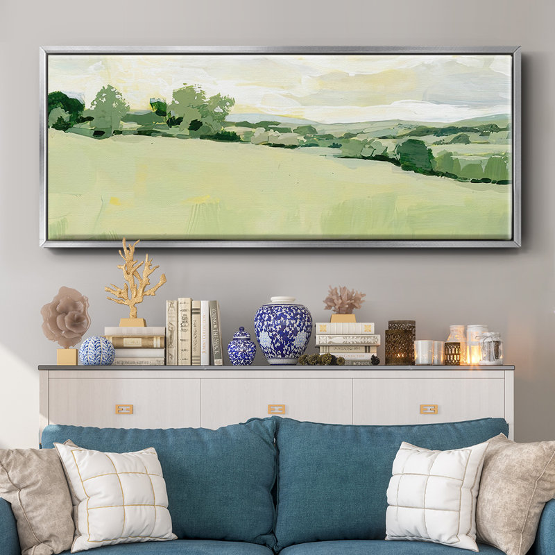 Pearly Pasture I - toile encadrée, H 20 po x l 50 po