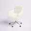 Chaise de travail en similifourrure de style contemporain avec base chromée et roulettes Liyan-1376310189