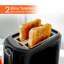 Geepas 2 Slice Bread Toaster With 6 Level Browning Control, 700w Black