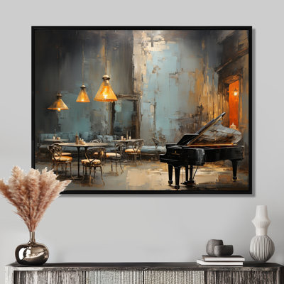 Vintage pinao sonata in jazz cafe III - Music Jazz Canvas Art