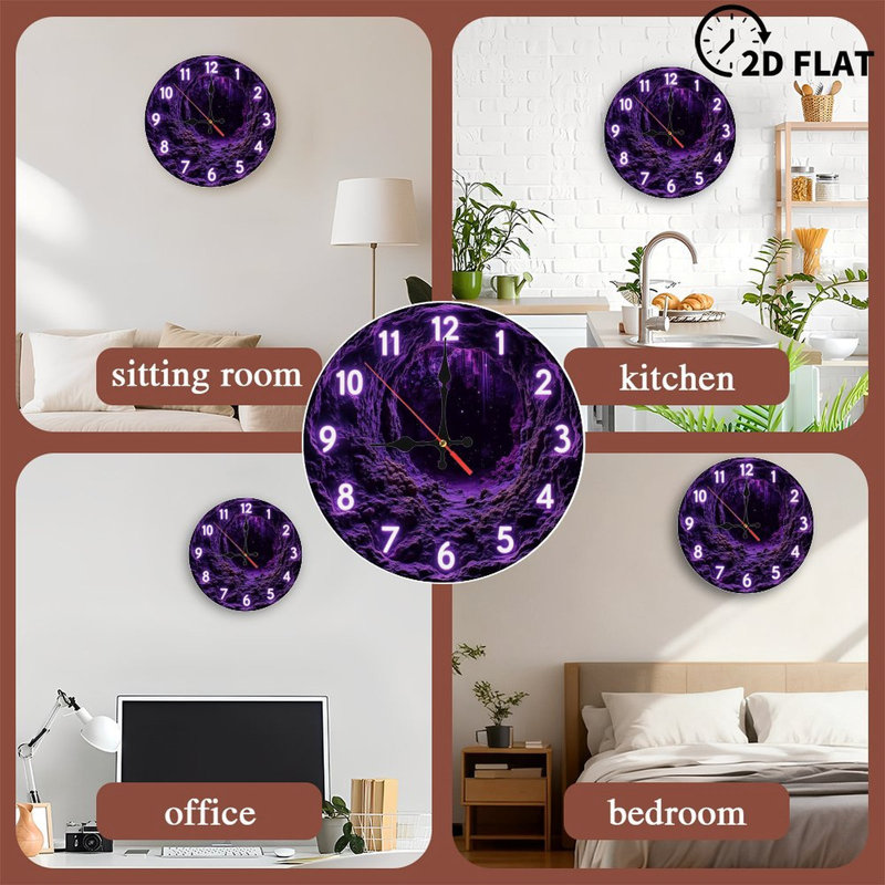 Horloge murale mauve