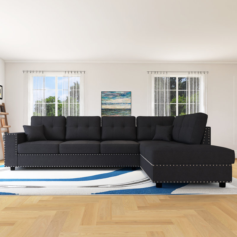 Canapé modulaire en L 109,2 po avec coussins de dossier amovibles et 2 coussins