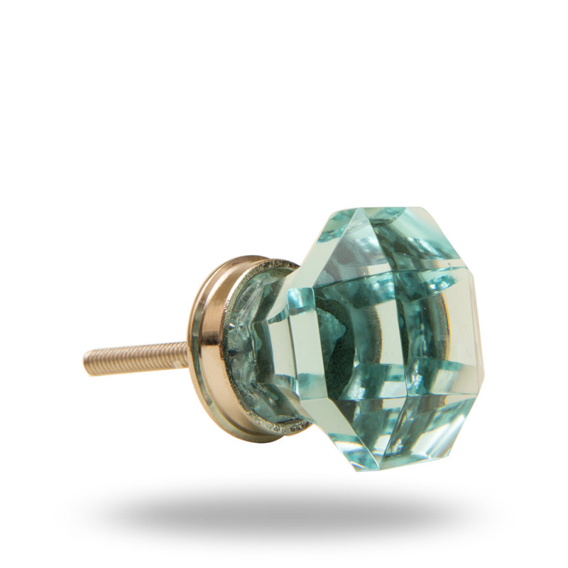 Multicolor Glass Geometric Knob Set with Mounting Hardware