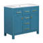Ensemble de meuble-lavabo avec lavabo en résine, armoire simple autoportante moderne, 4 tiroirs et 2 armoires, structure en bois massif