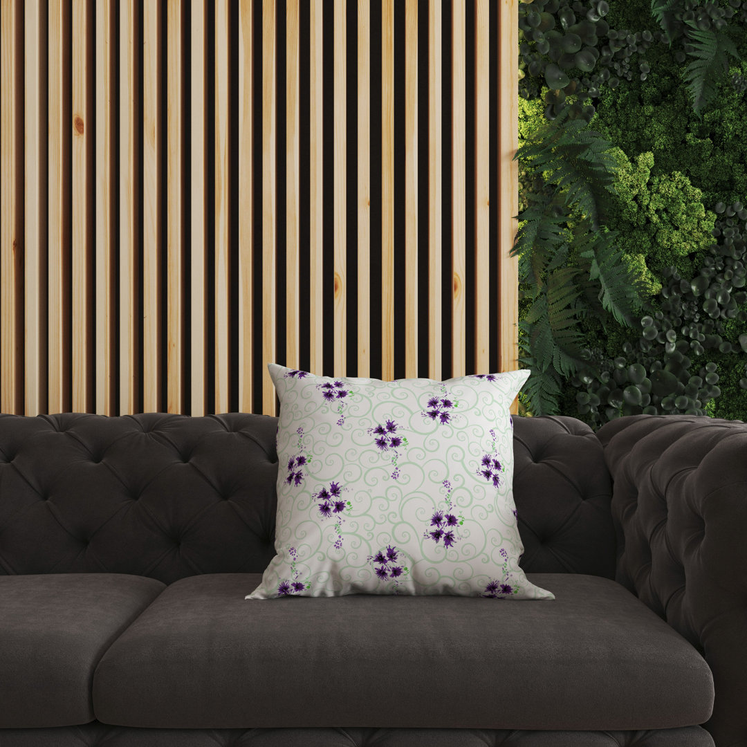 Orchid Artistry Indoor/Outdoor Floral Square Cushion With Filling