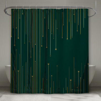 Rideau de douche Lines - Décoration de salle de bain abstraite Art déco
