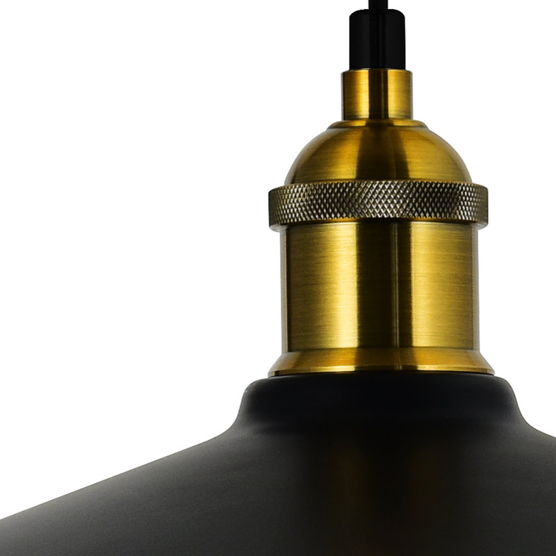 Mini-luminaire suspendu industriel 1 lumière pour la cuisine, la salle à manger, le couloir - base d'ampoule E26, compatible DEL - hauteur réglable avec certification BACL