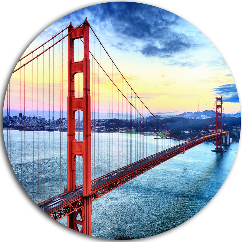 «Golden Gate Bridge in San Francisco», photographie, H 23 po x l 23 po x P 1 po, Métal