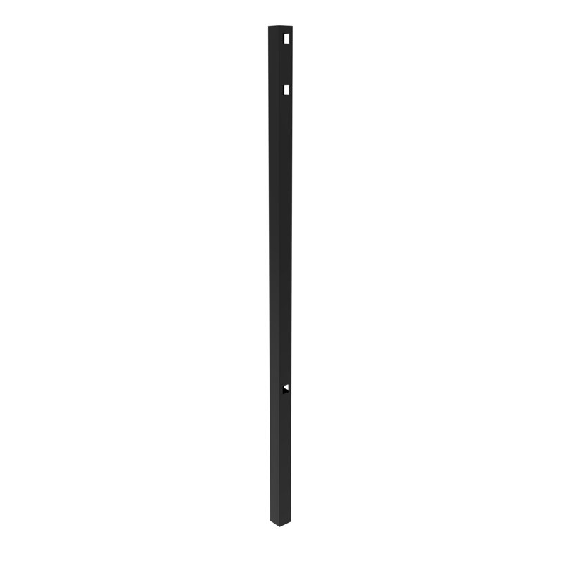 A2 2.5-in x 2.5-in x 6.5-ft Gloss Black Aluminum Flat Top and Bottom Design Corner Post