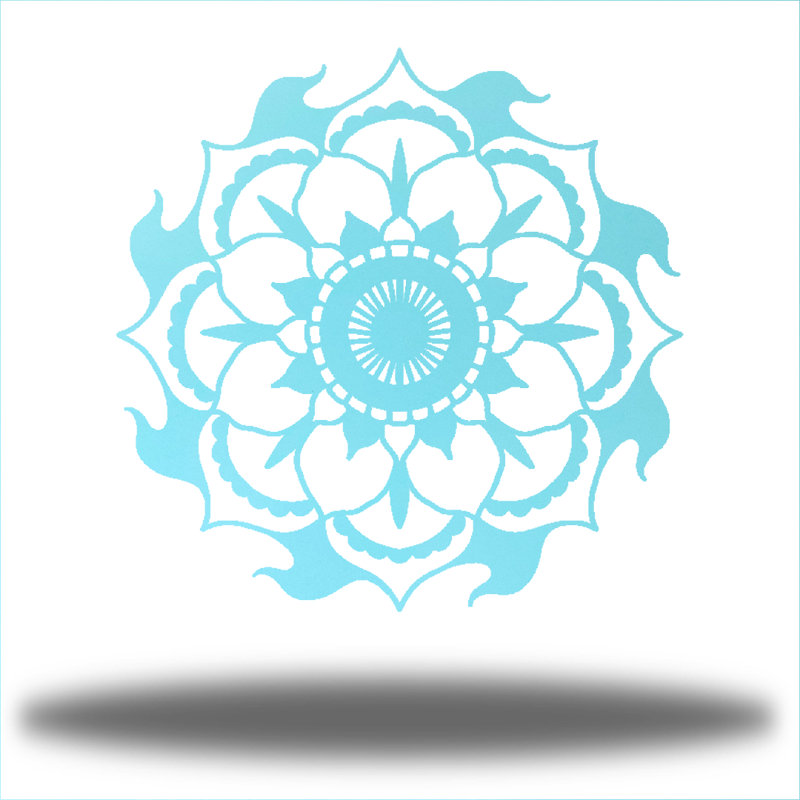 Boho Plants & Flowers Wall Decor on Metal, Light Blue, 30" H x 30" W x 0.06" D