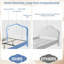 Structure de lit simple tapissier avec tiroir de rangement, lit plateforme pour enfants avec support à lattes en bois, aucun sommier nécessaire, bleu et blanc-475389276-475389264