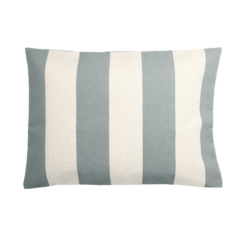 Stripes With Polyester Insert Pillow, 14"H x 20"W, Gray/White, Rectangle