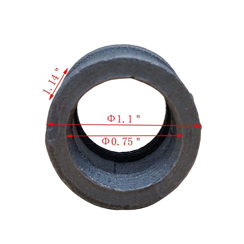 Coupleur de tuyau noir 1/2 po, connecteur droit, connecteur en fonte gris acier industriel, standard
