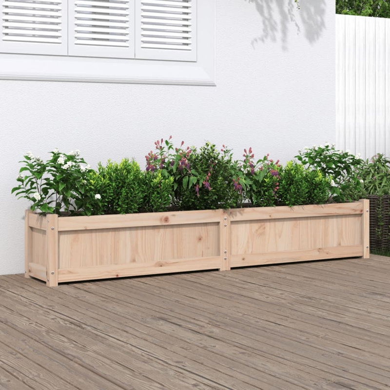 Bringier Garden Planter, 31cm H x 150cm W x 31cm D, Natural Pine, 1