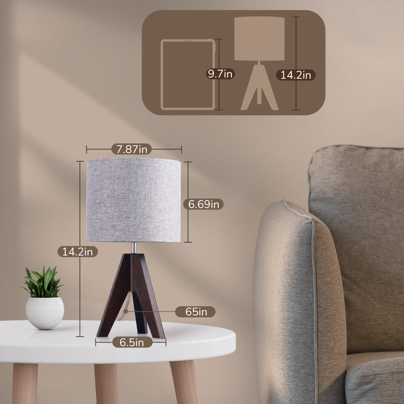 Brabazon Solid Wood Table Lamp, Walnut