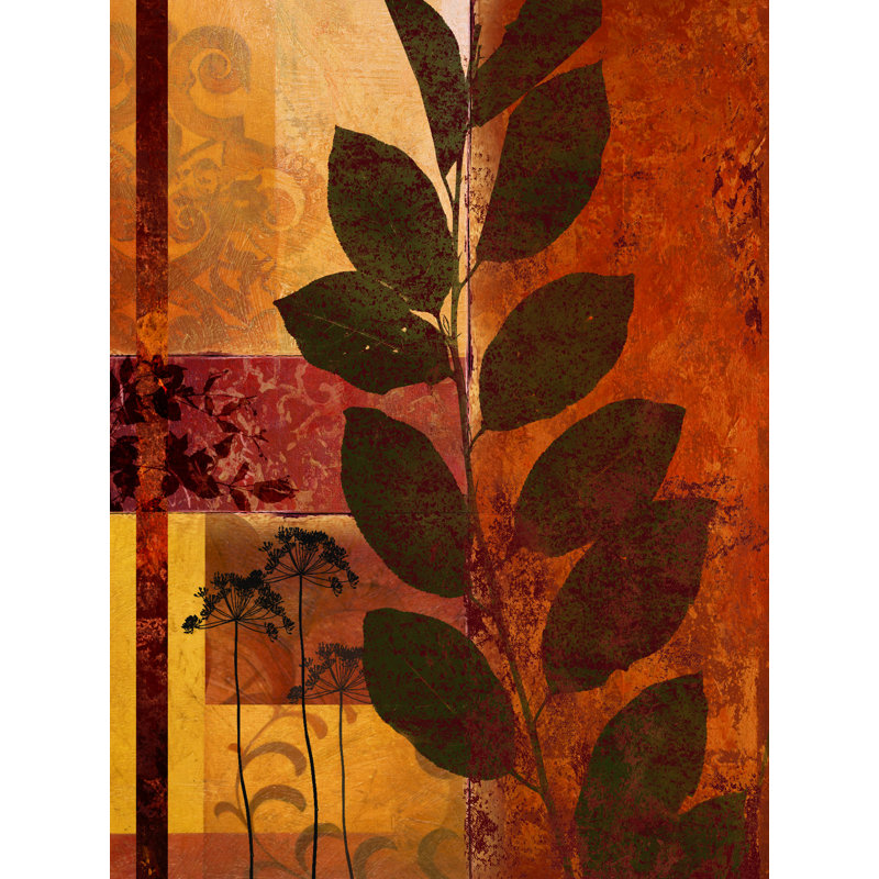 Feuilles délavées II - impression sur toile tendue, H 16 po x l 12 po