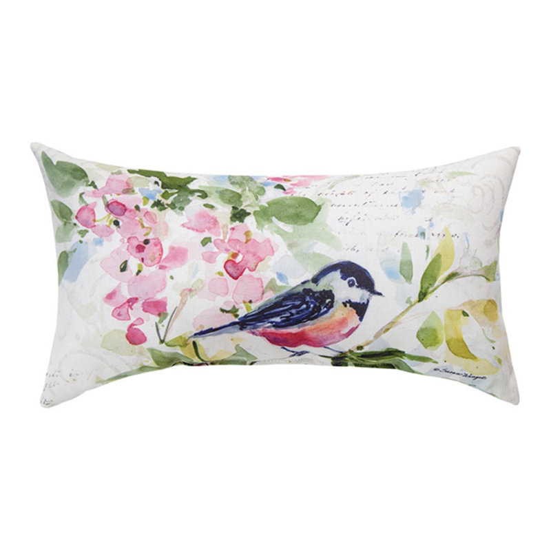 Coussin 17 "x 9" Watercolor Birds Butterflies