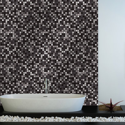 Carreau de mosaïque pelez et collez en aluminium 35 po x 71 po