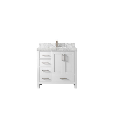 Malibu 36'' Single Bathroom Vanity with Marble Top