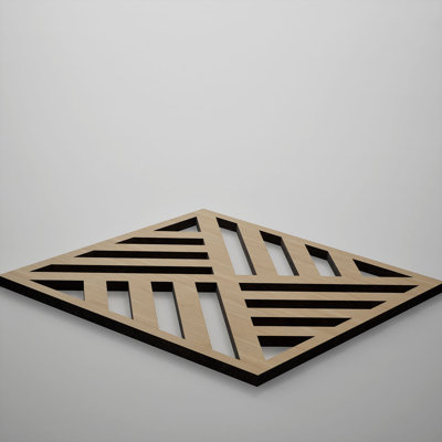 Allen Decorative Fretwork Wood Wall Panels, Extra Small, 7 3/8"W x 7 3/8"H x 3/8"T, White Oak