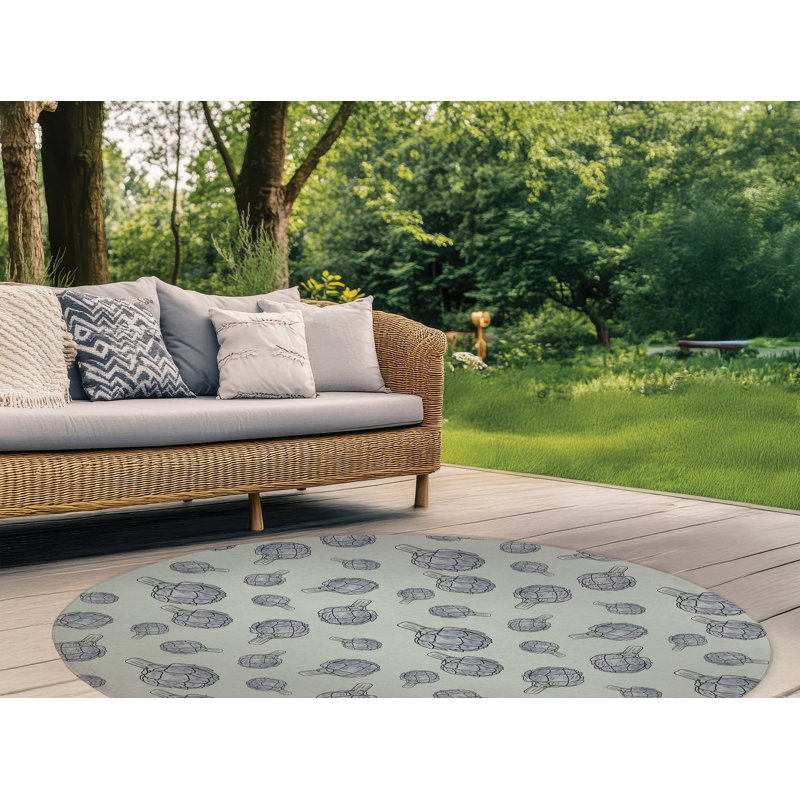 Tapis d'été Summer Artichaut, Rond 5 pi