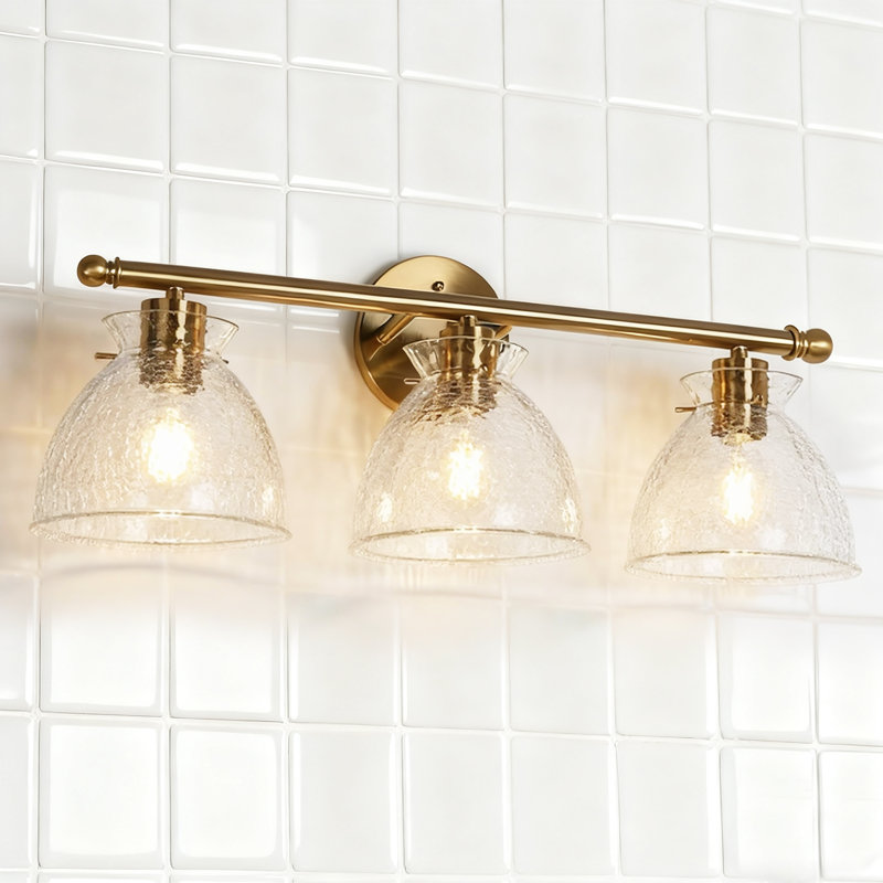 Décoration de salle de bain 3 lumières cloche dorée à intensité variable