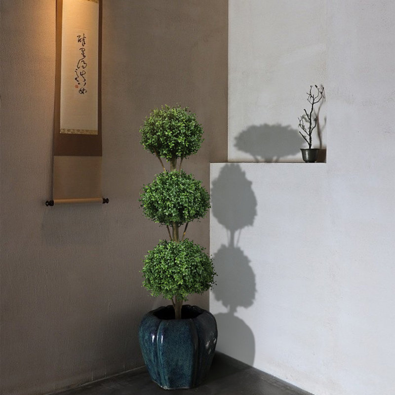 4.6ft Artificial Topiary Tree With Three Ball