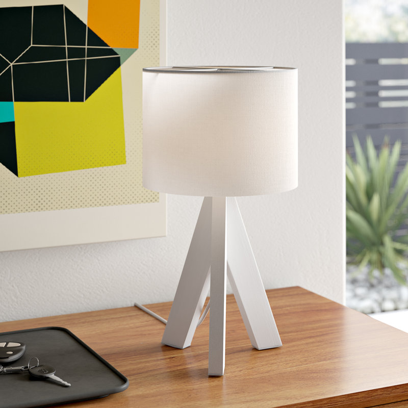 Lampe de table à trépied 12 ", Blanc