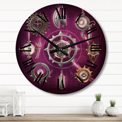 Horloge murale Mystical Fuchia Sacred Chakra Energy I - Modern