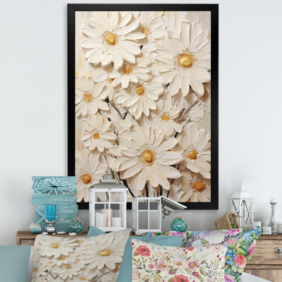 «White Daisy Fields Elegance III», reproduction sur toile
