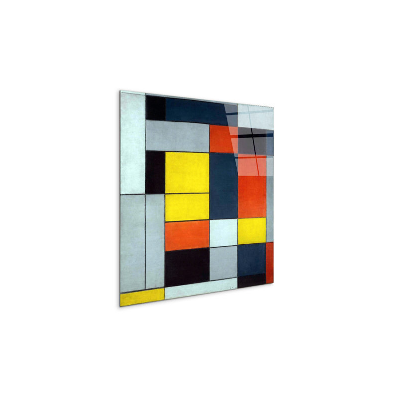 21 Artworks by Piet Mondrian 58x58 Cm Frameless Panel Lightweight Ready to Hang, CrystalArt