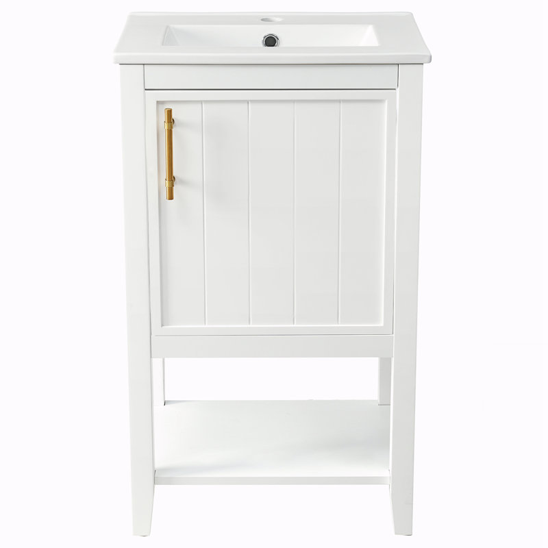 Meuble-lavabo de 20 po avec lavabo, Blanc