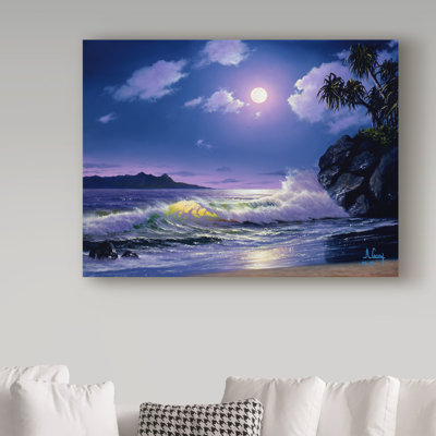 Fikes 'Coast Line 9' Oil Painting Print on Wrapped Canvas