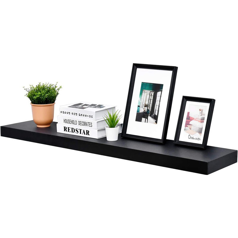 Tablettes murales flottantes noires Mission Black