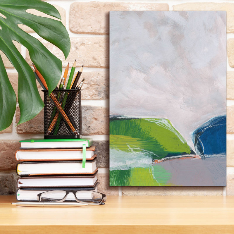 «Landscape No. 94» par Jan Weiss, art mural sur toile, H 18 po x l 12 po x P 0,75 po