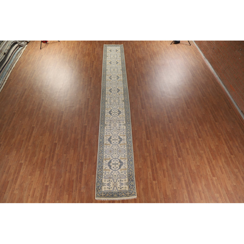 Ivory Oushak Oriental Runner Rug 3x20