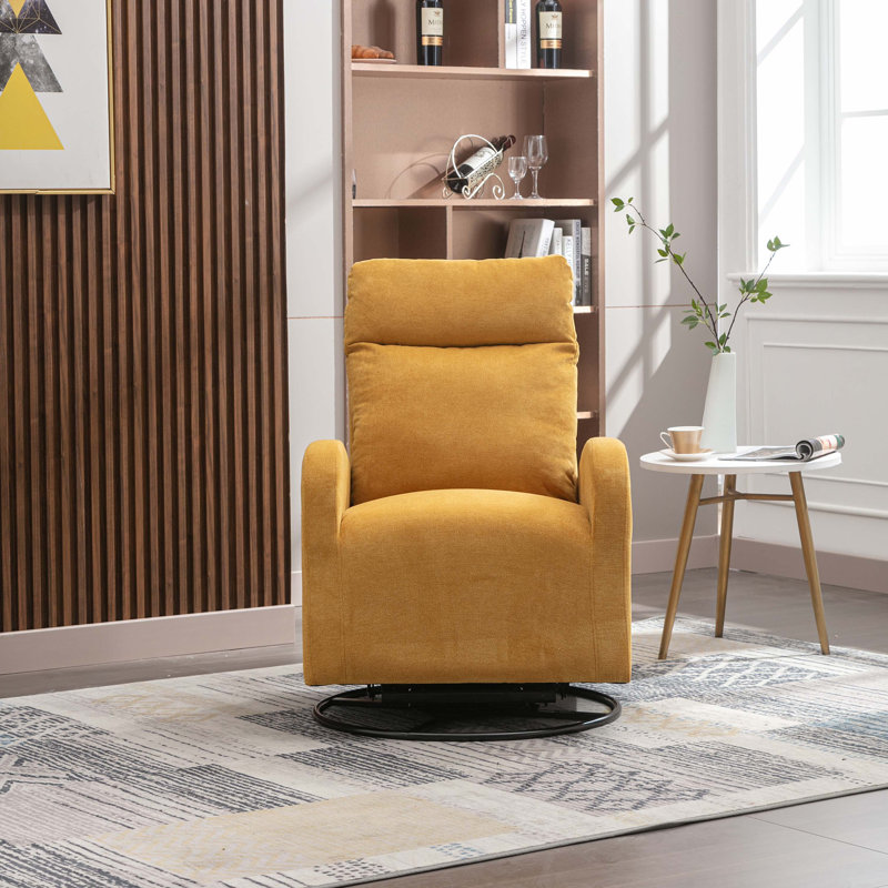 Chaise berçante Rayfe, Tissu jaune