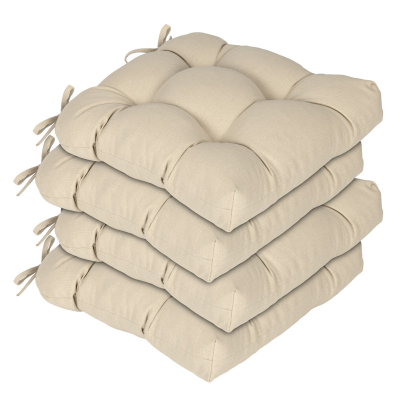 Coussins de chaise touffetés pour l'extérieur, Kaki