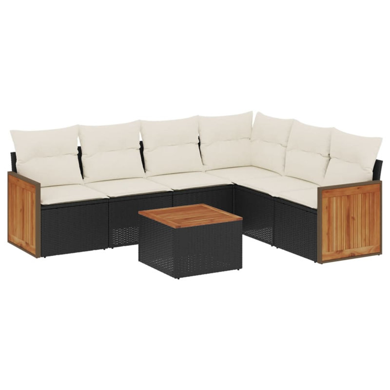 Ensemble de canapé de patio avec coussins 7 pièces Vidaxl