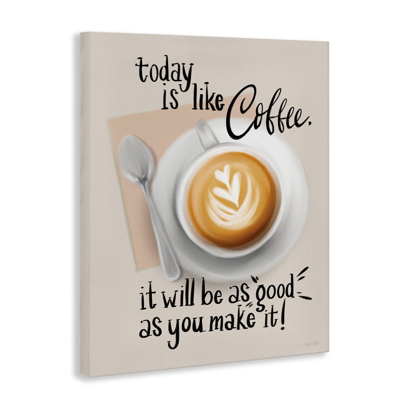 «Today Is Like Coffee», art mural sur toile par House Fenway, H 20 po x l 16 po