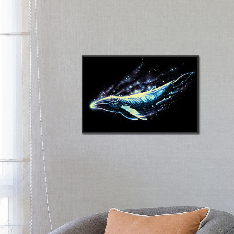 «Voyager II», impression sur toile, H 18 po x l 26 po x P 1,5 po, Toile avec cadre noir, Pas de tapis