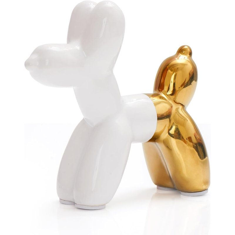 Cute ceramic balloon dog statue