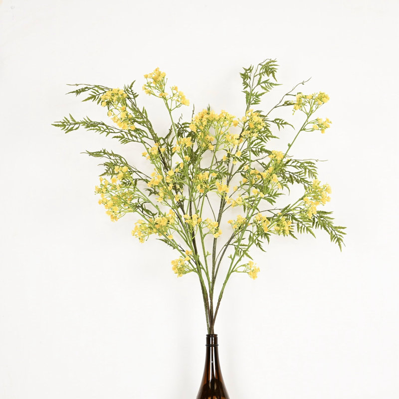 40" Artificial Fern Small Flowers Floral Arrangement For Vase Filler, Farmhouse Greenery Foliage Branch Long Stem Flower Bulk Bouquet For Wedding Party Home Office Table Centerpiece Shelf Decorations