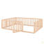 Structure de lit pour grand lit en bois avec clôture et porte-1554489002-1554489001