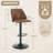 New upgraded backrest Swivel Upholstered Adjustable Height Counter & Bar Stool With Footrest-620830783