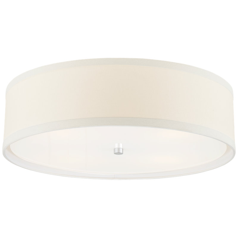 kate spade new york Walker Medium Flush Mount, Burnished Silver Leaf, Cream, 7.5" H x 24" W x 24" D